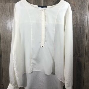 Harve Benard Cream High Low Blouse Sz XL